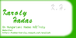 karoly hadas business card